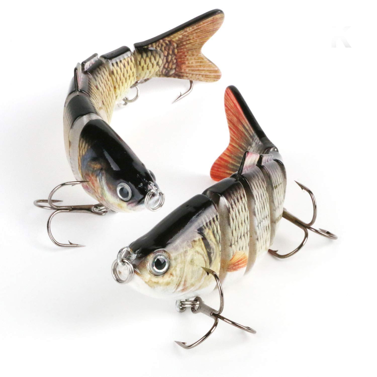 Proberos Fishing Baits, 2 Pack 6 Segments Lifelike Multi-Jointed Swimbait, Hight Quality Hard Bait Fishing Hooks with High Carbon Steel Tackle 6# (10cm/19g) Proberos Fishing Baits, 2 Pack 6 Segments Lifelike Multi-Jointed Swimbait, Hight Quality Hard Bait Fishing Hooks with High Carbon Steel Tackle 6# (10cm/19g)